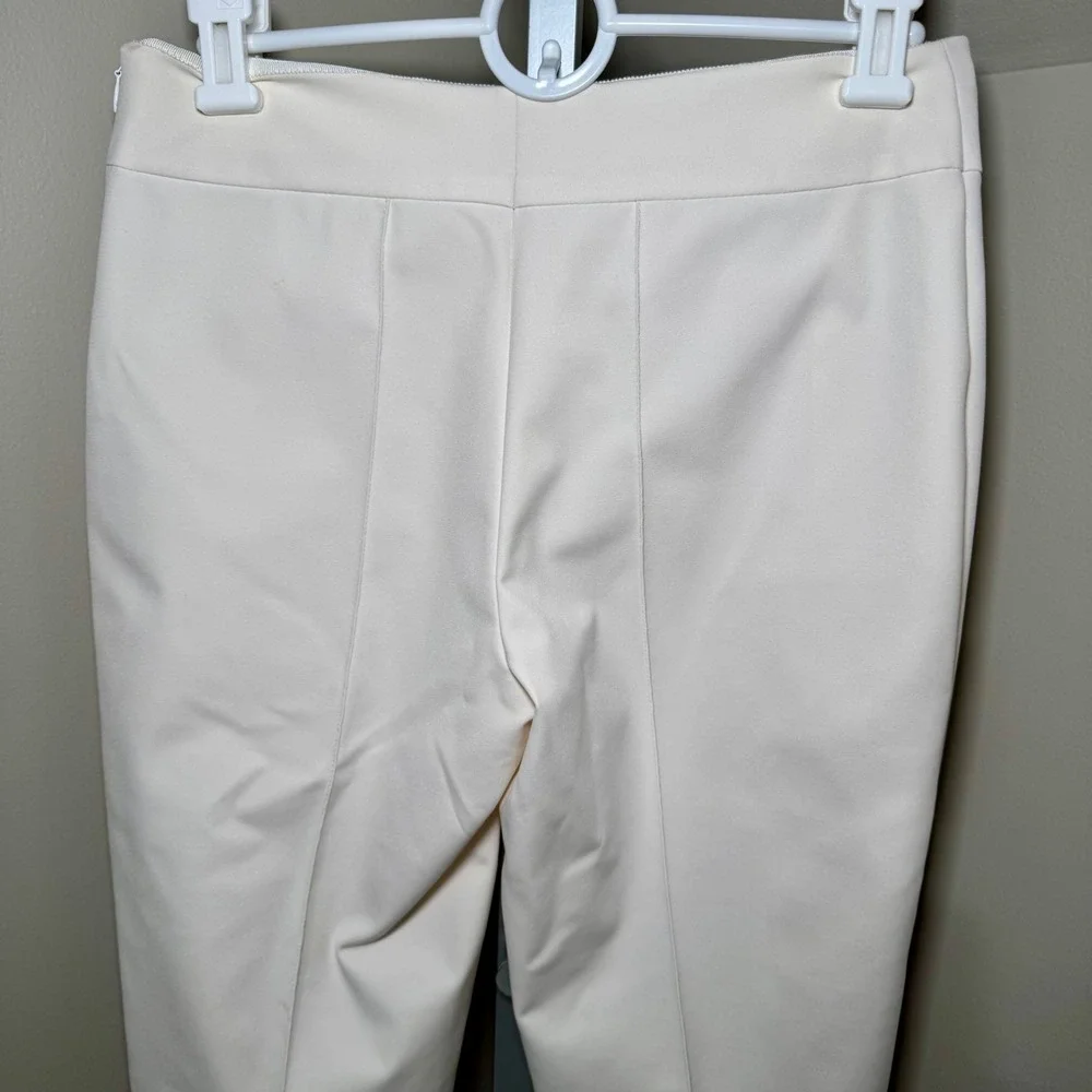 Escada Tuska High-Waist‎ Cropped Trousers Cream Tapered High Rise Seam Detail